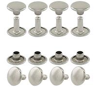 GETMORE Parts Rivets tubulaires, Calotte Double, Laiton, Inoxydable - à partir de 100 pièces (Argent nickelé, 6 mm)