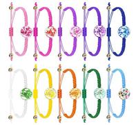 GETRICH 10 Pièces Bracelet Tresse de Fleurs Colorées Bracelet de l'amitié Enfant Personnalisé Bracelt Tressé avec Fleurs Tressé Réglable Fait à La Main pour Femmes Adolescentes Filles Cadeaux Fête