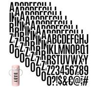 GETRICH 12 Feuilles 600 Pièces Lettres Autocollantes et Chiffre Autocollant, 2 Pouce Lettre Autocollantes Noir Vinyle Lettres Adhésives Stickers Lettres Alphabet pour Cartes de Vœux DIY Scrapbooking