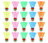 GETRICH 20 Pièces Volant Badminton Coloré Volant de Badminton en Plastique Légers et Durables Articles de Sport, Convient Aux Sports Intérieurs et Extérieurs, L'entraînement, Au Divertissement