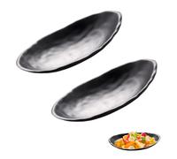 GETRICH 2Pcs Plateau à Clés, Bol à clé Noire,Plateau des Clés,19.4*12.6 cm | Bol à Bijoux pour Les Clés de Couloir, Entrée, Commode Décor, Les Bols à Bijoux, Les Bols Décoratifs