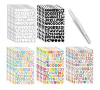 GETRICH 30 Feuilles Lettres Autocollantes et Chiffre Autocollant, Lettre Autocollantes Vinyle Lettres Adhésives Stickers Lettres Alphabet pour Cartes de Vœux DIY Scrapbooking