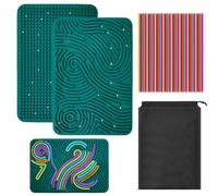 GETRICH 30x20cm Sensory Activity Board Silicone Planche Sensorielle Silicon | avec Travel Bag & 40 Strings Tactile Sensory Toys Design Double Face 2 en 1 pour Apaiser Stress Anxiété Autisme et Tdah