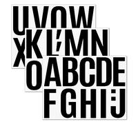 GETRICH Lettre Autocollantes Noir, 15 Feuilles Lettres Adhesives Imperméables, Autocollants Alphabet en Vinyle Imperméable pour Boîte Aux Lettres, Panneaux, Voitures, Numéro D'adresse, Portes