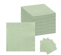 GETRICH Lot de 100 serviettes vertes - 25 x 25 cm - Pour mariage, anniversaire, dîner - Vert sauge