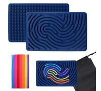 GETRICH Sensory Activity Board Silicone Planche Sensorielle Silicone | avec Travel Bag & 20 Strings Tactile Sensory Toys Design Double Face 2 en 1 pour Apaiser Stress Anxiété Autisme et Tdah-7