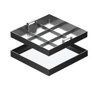 GETSTREE Couvercle de Regard encastré en Acier Inoxydable 304, Couvercle Invisible avec poignée rétractable, Fosse septique carré, Bassin d'épuration for allées, Cours, Jardins(60x60x5cm)