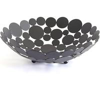 GETSTREE Plaque de fruits décoratifs, Bol à fruits rond en métal for Table de cuisine, grand support de fruits for légumes, pain, bonbons et plateaux de fruits de rangement ménagers pour(Black)