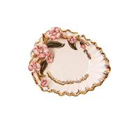 GETSTREE Plaque de fruits décoratifs, Ceramic Candy Nuts Porcelain Plates,Snacks Compote Berry Fruit Storage Tray,Flower Carved Edge Decoration,Thanksgiving Christmas