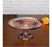 GETSTREE Plaque de Fruits décoratifs, Glass Fruit Bowl, Decorative Centrepiece Fruit Basket, Fruit Serving Bowls for Fruits Bread Vegetable Snacks Storage Fruit Trays for Party(Brown)