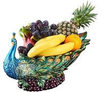 GETSTREE Plaque de fruits décoratifs, Panier de fruits en forme de paon, plateau de fruits secs, décoration de maison, salon, bureau, cadeaux, plateaux de fruits for fête(13.7INCH)