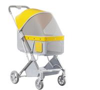 GETSTREE Poussette Pliable for Animaux de Compagnie à 4 Roues, Poussette for Chat avec Roue Avant pivotante à 360 ° et Frein, Poussette légère for Chien for Voyager
