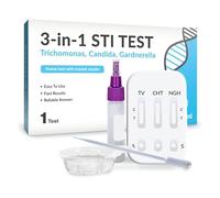 GetTested Kit de dépistage des IST 3 en 1, test rapide d'urine à domicile pour trichomonas, candida et Gardnerella V, kit de test à domicile STI pour homme et femme avec des résultats rapides en 15