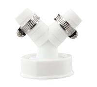 Gettimore Adaptateur de tuyau en Y pour machine à laver et lave-vaisselle 3,8 cm, connecteur de vidange double sortie avec clips pour sorties de tuyau de 19 à 24 mm, compatible avec siphon d'évier de