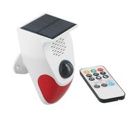 Gettimore Alarme de mouvement infrarouge avec sirène de 120 dB à énergie solaire IP65 étanche pour la sécurité extérieure portée de détection de 9 à 12 m