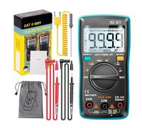 Gettimore AN8009 Multimètre numérique intelligent 9999 comptes avec NCV AC/DC Tension Courant Résistance Capacitance Température Testeur Bleu