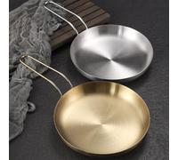 Gettimore Assiette ronde en acier inoxydable de 18 cm et 20 cm, pour dessert à steak occidental, empilable et durable pour une utilisation à la maison et à l'extérieur