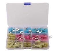 Gettimore Assortiment de connecteurs électriques à sertir pour AWG 12-10/16-14/22-16, connecteurs de fils thermorétractables avec cosses à fourche à anneau