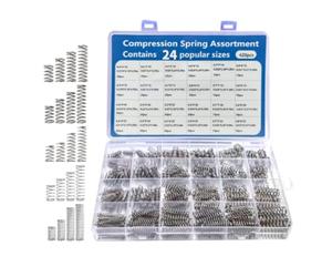 Gettimore Assortiment de ressorts de compression 390/420 pièces | Kit de 420 ressorts de compression, en acier inoxydable 304, petits ressorts assortis dans une boîte en plastique étiquetée