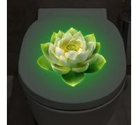 Gettimore Autocollant mural amovible en vinyle phosphorescent pour couvercle de toilettes, décoration florale élégante, vert