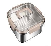 Gettimore Boîte à déjeuner en acier inoxydable 304 avec couvercle étanche, capacité de 1600 ml pour pique-nique au bureau et repas en déplacement