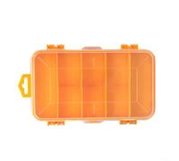 Gettimore Boîte de rangement à 13 compartiments double face pour vis, boulons, écrous, outils, transparente pour mallette en polypropylène avec 8 + 5 compartiments, organiseur portable (orange)