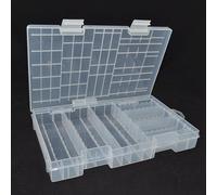 Gettimore Boîte de rangement en plastique transparent pour 60 piles AA, 40 piles AAA, anti-poussière, grande capacité avec fente pour carte intégrée