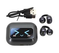 Gettimore Bone Conduction M100 Casque sans fil Bluetooth 5.4 avec suppression du bruit et contrôle tactile Écran LCD pour sensibilisation au son Surround Noir/violet