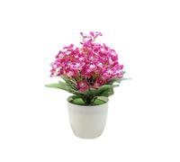 Gettimore Bonsaï artificiel en pot - 21 cm - Fleurs artificielles pour décoration d'intérieur, bureau, étagère ou table - Résistante et ne se décolore pas - Blanc