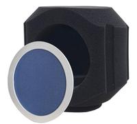 Gettimore Bouclier d'isolation de microphone pour studios d'enregistrement, filtre de réflexion en mousse absorbant le bruit pour réduction du bruit et de la réflexion, 14,5 x 9,2 cm, argent+bleu