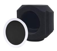 Gettimore Bouclier d'isolation de microphone pour studios d'enregistrement, filtre de réflexion en mousse absorbant le bruit et la réflexion, 14,5 x 9,2 cm blanc + noir