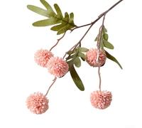 Gettimore Bouquet de fleurs de chrysanthème en soie - 5 têtes - Boule d'échalote artificielle pour décoration de mariage, maison, hôtel, fête, blanc/rose/orange/marron/bleu/violet - 50 cm