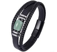 Gettimore Bracelet en cuir œil de tigre pour homme avec fermoir magnétique | Fermeture magnétique puissante, facile à porter, ajustement sûr, pour pierre œil de tigre, cordon en cuir