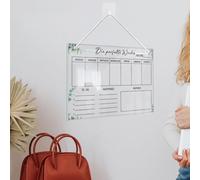 Gettimore Calendrier en acrylique 30,5 x 20,3 cm, tableau de planification mensuel, tableau de message transparent effaçable à sec pour la maison, le bureau, la salle de classe, avec 6 marqueurs et