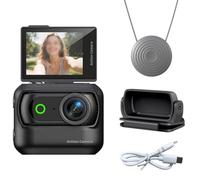 Gettimore Caméra d'action panoramique compacte avec WiFi anti-secousses et support magnétique pour vélo et aventures en plein air Blanc Noir