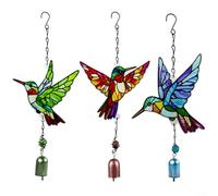 Gettimore Carillons éoliens en forme de colibri en métal coloré pour extérieur, terrasse, jardin, balcon (trois ensembles)
