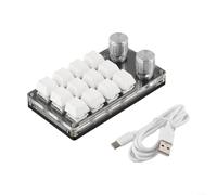 Gettimore Clavier portable multifonction avec 12 touches d'action et deux boutons de contrôle pour augmenter la productivité (blanc)