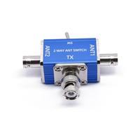 Gettimore Commutateur d'antenne coaxial manuel bidirectionnel 1 entrée 2 sorties 0-50MHz 100W alliage d'aluminium pour radio amateur SL-16 BNC bleu