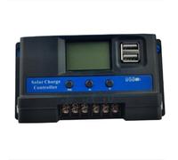 Gettimore Contrôleur de charge solaire 12 V 24 V avec écran LCD, régulation automatique de la tension pour les systèmes de maison intelligente de réverbère, noir