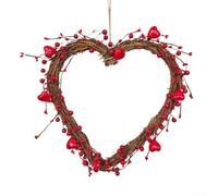 Gettimore Couronne de cœurs pour décoration intérieure ou extérieure - 30 cm et 38 cm - Avec accessoires d'amour