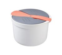 Gettimore Cuiseur à riz pour micro-ondes, cuiseur vapeur portable multifonction pour riz, pâtes, légumes, soupe, 18 x 18 x 13 cm, passe au lave-vaisselle, matériau PP