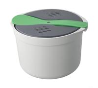 Gettimore Cuiseur à riz pour micro-ondes, cuiseur vapeur pour une cuisson uniforme du riz, des pâtes, des légumes avec circulation de la vapeur en polypropylène vert, 18 x 18 x 13 cm (vert)