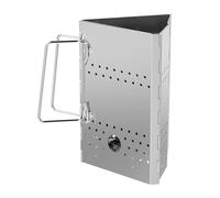 Gettimore Démarreur de cheminée portable en acier inoxydable avec dessous de plat, support de barbecue pliable pour le camping, 17,8 x 17,8 x 30 cm