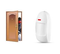 Gettimore Détecteur de mouvement PIR filaire avec double sonde infrarouge pour l'extérieur de la maison et du bureau, blanc