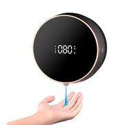 Gettimore Distributeur automatique de savon en mousse 300 ml à montage mural avec affichage de la température et de la puissance, sans contact pour salle de bain, cuisine, matériau ABS + PP