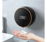 Gettimore Distributeur automatique de savon mousse 300 ml Support mural avec affichage de la température et de la puissance, sans contact pour salle de bain, cuisine, construction ABS PP, contrôle de