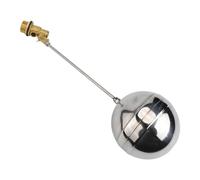 Gettimore DN15 Robinet flotteur en laiton 1/2" pour réservoirs d'eau froide et chaude, entrée filetée G1/2 avec joint en caoutchouc haute température, contrôle du débit anti-fuite pour systèmes de