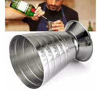 Gettimore Doseur doseur en acier inoxydable de 75 ml avec plusieurs mesures de 14,2 à 70,9 g pour spiritueux et cocktails mélangés