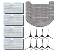 Gettimore Ensemble d'accessoires pour robot aspirateur Monsga MS1 pour MAX avec 8 brosses latérales, 5 serpillères, 4 filtres, facile à installer pour pièces de rechange