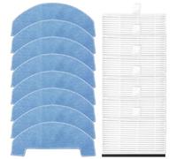 Gettimore Ensemble de 14 chiffons et filtres pour aspirateur robot Ultenic D10 avec 6 chiffons et 8 filtres Papier filtre en tissu non tissé Blanc/noir/gris